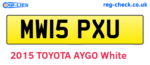 MW15PXU are the vehicle registration plates.