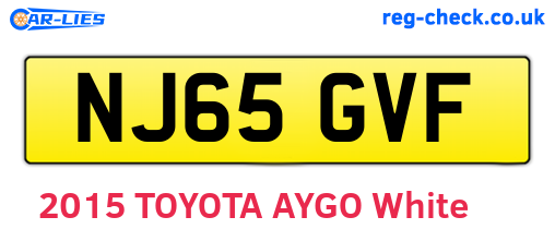 NJ65GVF are the vehicle registration plates.