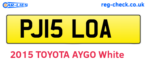 PJ15LOA are the vehicle registration plates.