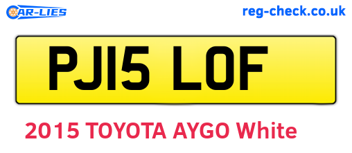PJ15LOF are the vehicle registration plates.