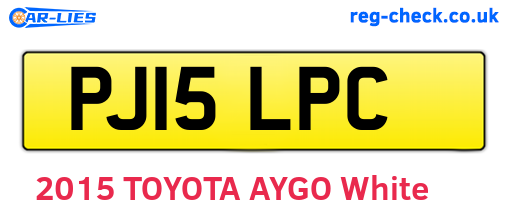 PJ15LPC are the vehicle registration plates.