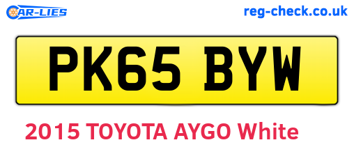 PK65BYW are the vehicle registration plates.