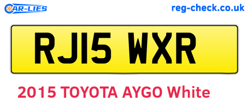 RJ15WXR are the vehicle registration plates.
