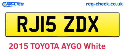 RJ15ZDX are the vehicle registration plates.