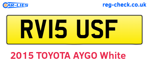 RV15USF are the vehicle registration plates.