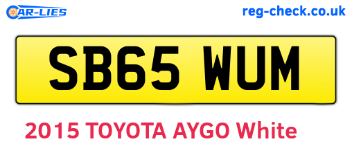 SB65WUM are the vehicle registration plates.