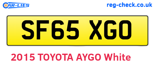 SF65XGO are the vehicle registration plates.