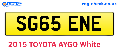 SG65ENE are the vehicle registration plates.