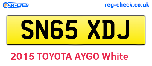 SN65XDJ are the vehicle registration plates.