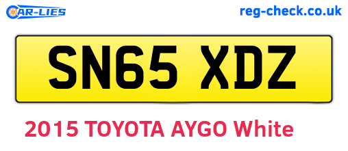 SN65XDZ are the vehicle registration plates.