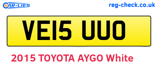 VE15UUO are the vehicle registration plates.