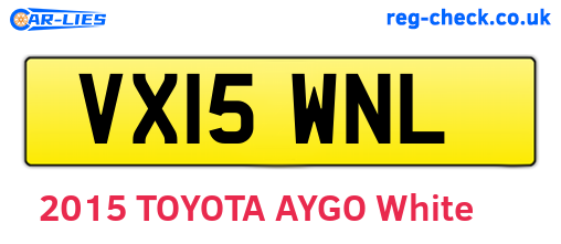 VX15WNL are the vehicle registration plates.