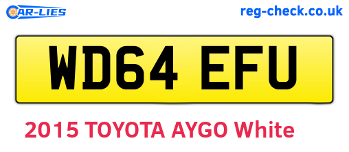 WD64EFU are the vehicle registration plates.