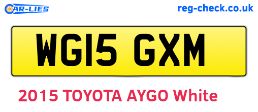 WG15GXM are the vehicle registration plates.