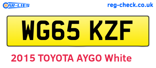 WG65KZF are the vehicle registration plates.
