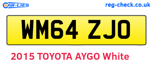 WM64ZJO are the vehicle registration plates.