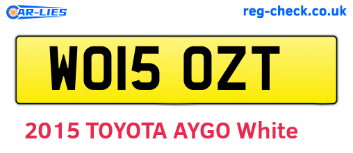 WO15OZT are the vehicle registration plates.