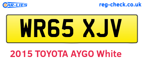 WR65XJV are the vehicle registration plates.