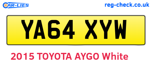 YA64XYW are the vehicle registration plates.