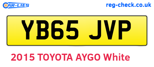 YB65JVP are the vehicle registration plates.