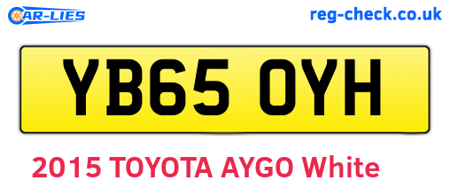 YB65OYH are the vehicle registration plates.