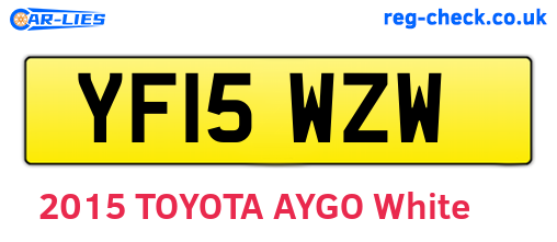 YF15WZW are the vehicle registration plates.