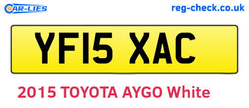 YF15XAC are the vehicle registration plates.