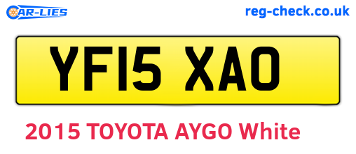 YF15XAO are the vehicle registration plates.