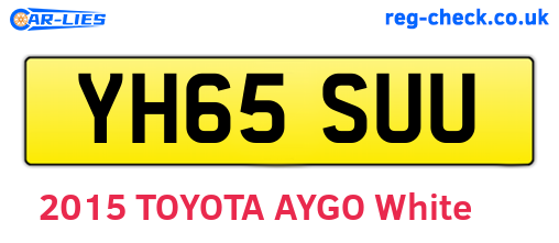 YH65SUU are the vehicle registration plates.