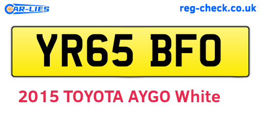 YR65BFO are the vehicle registration plates.