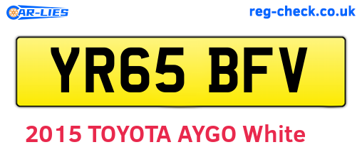 YR65BFV are the vehicle registration plates.