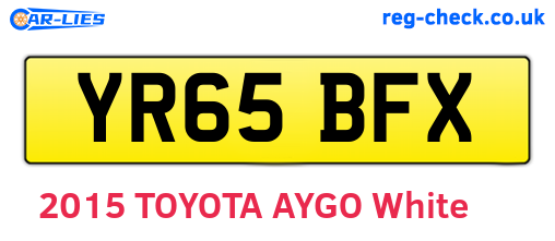 YR65BFX are the vehicle registration plates.