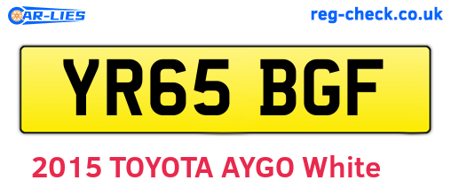 YR65BGF are the vehicle registration plates.