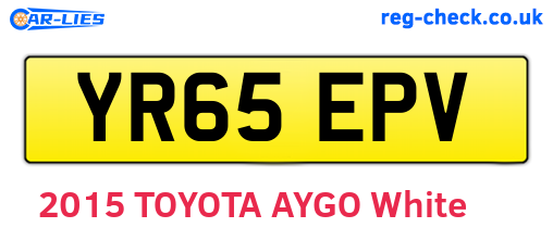 YR65EPV are the vehicle registration plates.