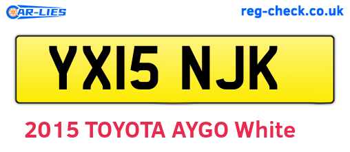 YX15NJK are the vehicle registration plates.