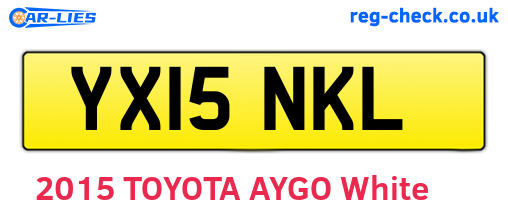 YX15NKL are the vehicle registration plates.