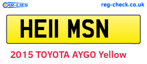 HE11MSN are the vehicle registration plates.
