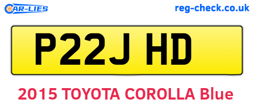 P22JHD are the vehicle registration plates.