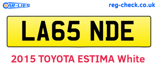LA65NDE are the vehicle registration plates.