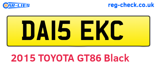 DA15EKC are the vehicle registration plates.