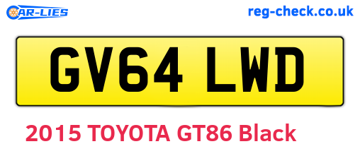 GV64LWD are the vehicle registration plates.
