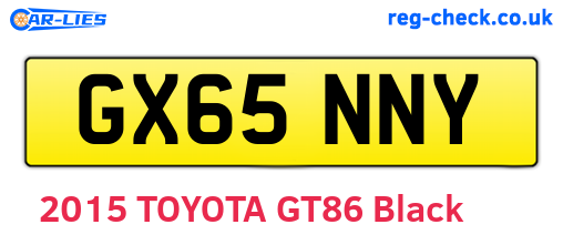 GX65NNY are the vehicle registration plates.