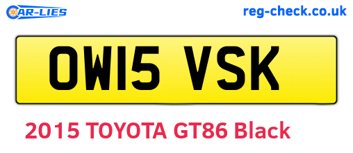 OW15VSK are the vehicle registration plates.