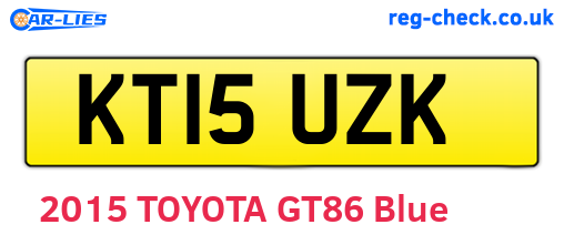 KT15UZK are the vehicle registration plates.