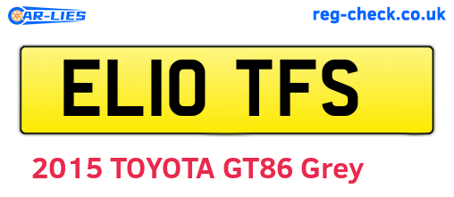 EL10TFS are the vehicle registration plates.