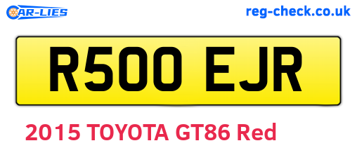 R500EJR are the vehicle registration plates.