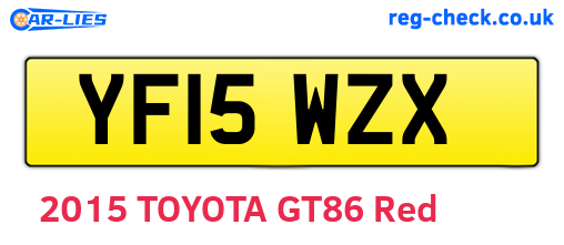 YF15WZX are the vehicle registration plates.