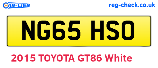 NG65HSO are the vehicle registration plates.