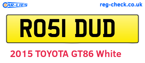 RO51DUD are the vehicle registration plates.