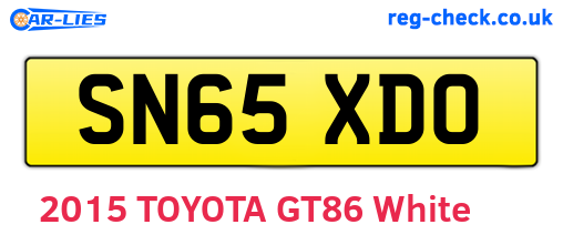 SN65XDO are the vehicle registration plates.